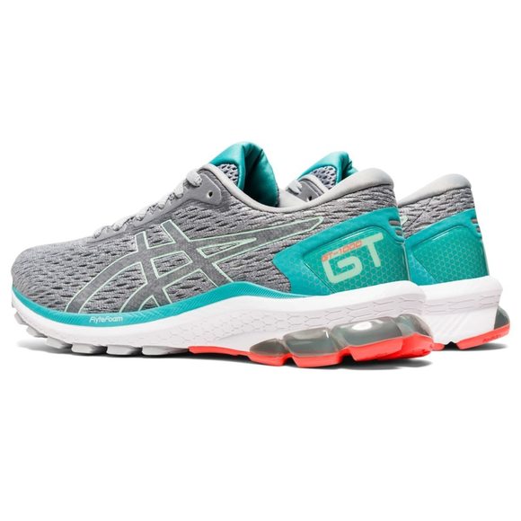 ASICS WOMEN'S GT-1000 9 RUNNING SHOES, 8, PIEDMONT GREY/BIO MINT - Picture 2 of 6